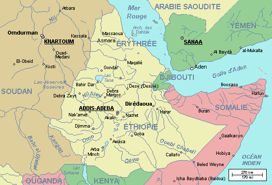 carte de l'ethiopie